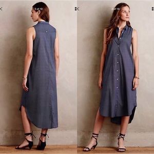 Holding horses blue white polkadot shirt dress 4